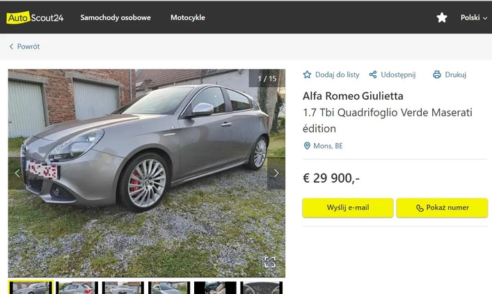 Alfa Romeo Giulietta cena 55555 przebieg: 193000, rok produkcji 2011 z Węgliniec małe 497